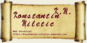 Konstantin Miletić vizit kartica